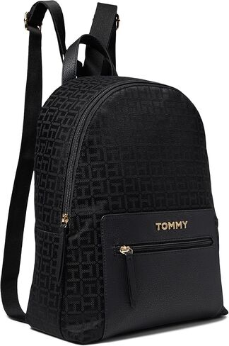 حقيبة ظهر Tommy Hilfiger Alexis II Smalldome مربعة الشكل من قماش الجاكار باللون الأسود مقاس واحد in Saudi Arabia