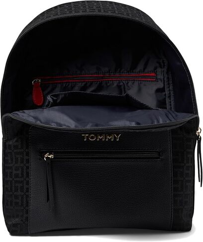 حقيبة ظهر Tommy Hilfiger Alexis II Smalldome مربعة الشكل من قماش الجاكار باللون الأسود مقاس واحد in Saudi Arabia