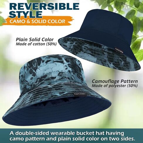 EINSKEY Reversible Camo Bucket Hat, Unisex Packable Cotton Sun Hat for Outdoor Beach Travel Golf Safari Fishing Hiking in Saudi Arabia