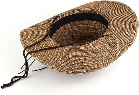 Men Cowboy Straw Hat Wide Brim Fedora Panama Straw Bucket Hat UV Protection Vacation Cap Foldable Beach Western Hat in Saudi Arabia