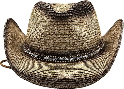 Men Cowboy Straw Hat Wide Brim Fedora Panama Straw Bucket Hat UV Protection Vacation Cap Foldable Beach Western Hat in Saudi Arabia