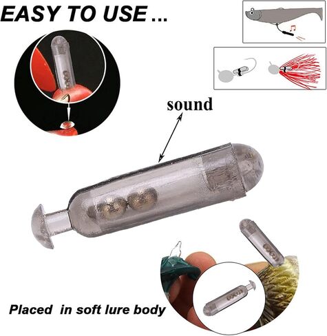 VGEBY 50pcs/Box 15mm Fishing Rattles Shake Fishing Lure Bait Insert Tube Rattles for Soft Fish in Saudi Arabia