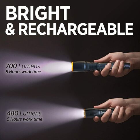 حزمة المصابيح الكاشفة التكتيكية القابلة لإعادة الشحن من DanForce LED. مصباح جيب صغير صغير + ضوء فلاش شديد التحمل، مصباح كشاف فانوس، فلتر أحمر وحافظة. شعلة عالية اللومن لـ: EDC، الطوارئ، التخييم، الشرطة in Kuwait