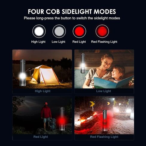 YIDOUZHH Rechargeable Flashlights High Lumens, 100000 Lumen Super Bright XHP70 Powerful Led Tactical Flashlight, Brightest High Powered Flash Light, Emergency Handheld Flashlight for Camping in Saudi Arabia