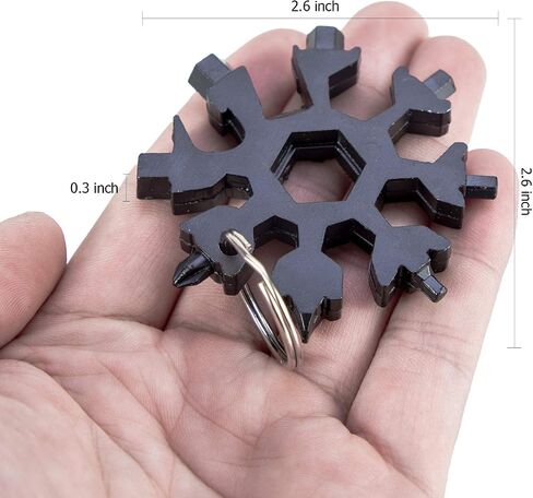 Snowflake multitool, Stainless Steel Snowflake tool multi, Portable Snowflake Tool Bottle Opener, Flat Phillips Screwdriver Kit all in one , gift for Christmas (Graceful Black) in Saudi Arabia