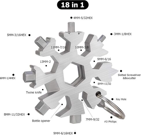 Snowflake multitool, Stainless Steel Snowflake tool multi, Portable Snowflake Tool Bottle Opener, Flat Phillips Screwdriver Kit all in one , gift for Christmas (Graceful Black) in Saudi Arabia