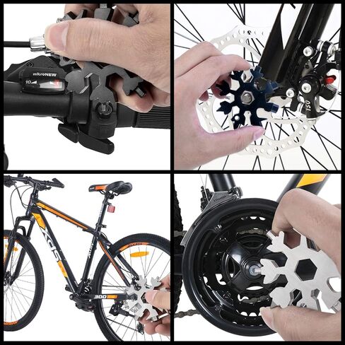 Snowflake multitool, Stainless Steel Snowflake tool multi, Portable Snowflake Tool Bottle Opener, Flat Phillips Screwdriver Kit all in one , gift for Christmas (Graceful Black) in Saudi Arabia