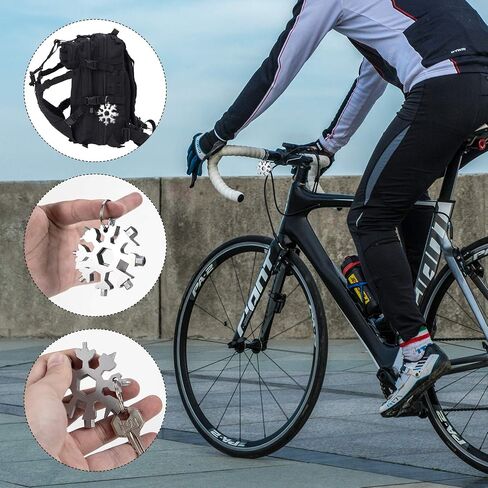 Snowflake multitool, Stainless Steel Snowflake tool multi, Portable Snowflake Tool Bottle Opener, Flat Phillips Screwdriver Kit all in one , gift for Christmas (Graceful Black) in Saudi Arabia
