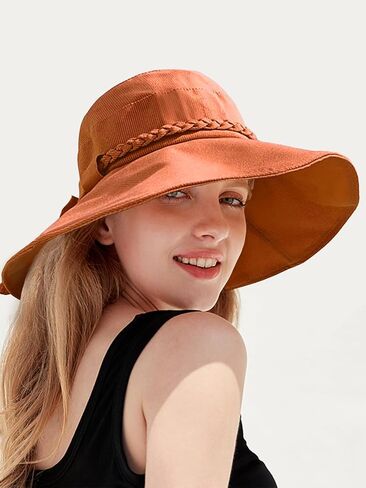 Wide Brim Sun Hat Packable Bucket Hat for Women UV Sun Protection Fisherman Hats Beach Cap in Kuwait