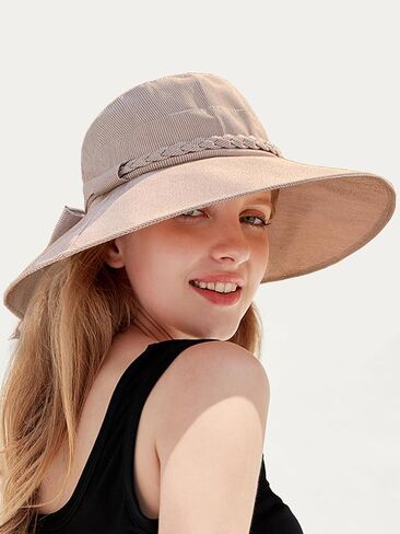 Wide Brim Sun Hat Packable Bucket Hat for Women UV Sun Protection Fisherman Hats Beach Cap in Saudi Arabia