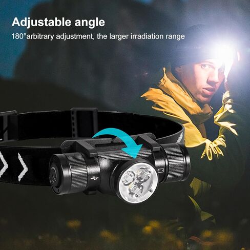 APLOS H330 Headlamp Flashlight Rechargeable - 1500 Lumen LED Headlight, Waterproof Motion Head Lamp Ultra-Light Bright, 5 Modes for Outdoor Camping Running Cycling Fishing in Kuwait