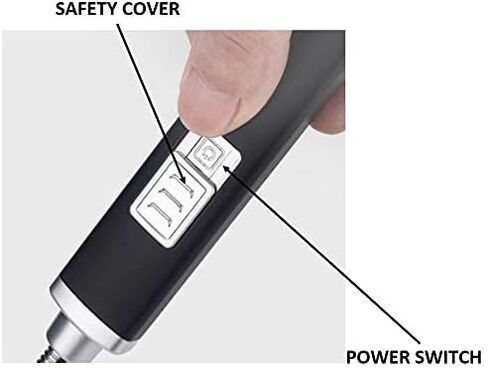 ولاعة مدفأة شواء كهربائية قابلة لإعادة الشحن USB بطول 17 5/8 بوصة (أسود) in Saudi Arabia
