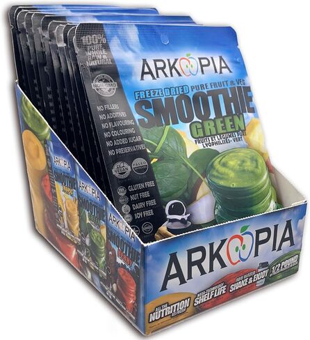 Arkopia Freeze Dried Smoothies - Tropic 12 Pack | Sweet Tropical Fruit | $4.99/Smoothie | Pure, Raw, Whole, & Natural | Just add water & enjoy a fresh smoothie | All the nutrition as fresh | BB date 2049-01 | Tropic 12pk in Saudi Arabia