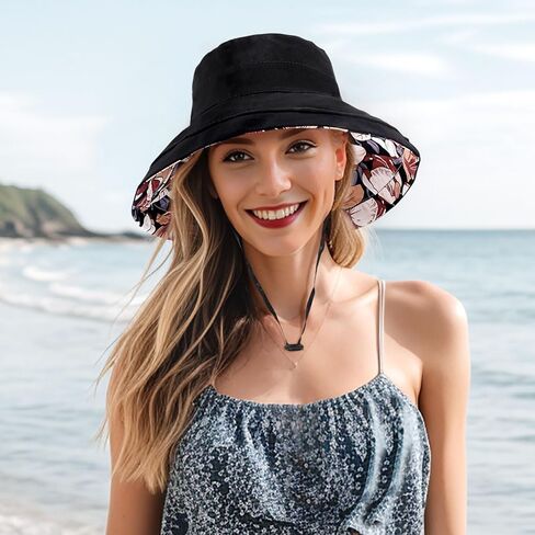 قبعة دلو أنيقة مطوية من DOCILA للنساء من القطن العادي خفيفة الوزن قبعات صياد قابلة للطي أقنعة الشمس in Kuwait