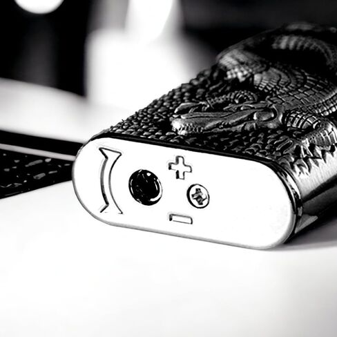 Double Flame Lighter, Windproof Lighter, Creative Embossed Crocodile Gas Lighter, Cool Dual Flame Lighter, Butane Torch Lighter Refillable, Men's Lighter Unique Gift (No Gas) (White and Blue) in Saudi Arabia