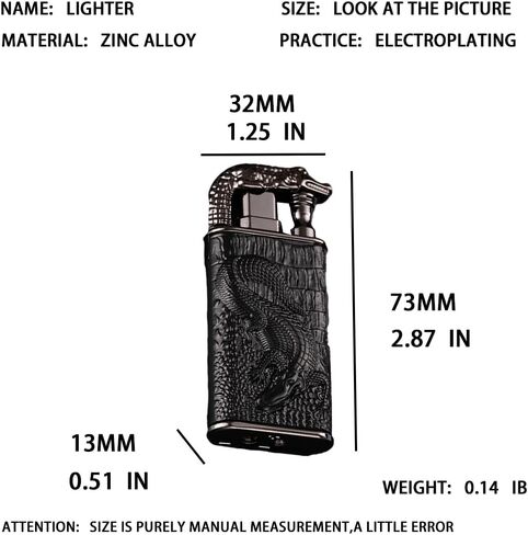 Double Flame Lighter, Windproof Lighter, Creative Embossed Crocodile Gas Lighter, Cool Dual Flame Lighter, Butane Torch Lighter Refillable, Men's Lighter Unique Gift (No Gas) (White and Blue) in Saudi Arabia