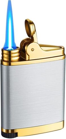 Pocket Torch Lighter, Jet Flame Butane Lighter with Flame Dial, Refillable Torch Lighter, Windproof Jet Lighter for Hiking Camping, No Gas (Black) in Saudi Arabia