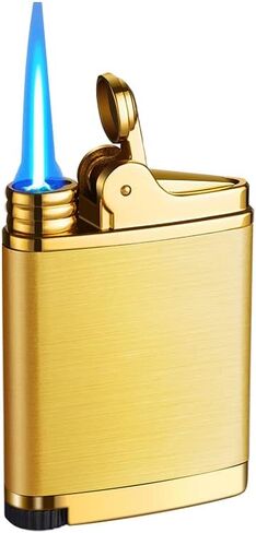 Pocket Torch Lighter, Jet Flame Butane Lighter with Flame Dial, Refillable Torch Lighter, Windproof Jet Lighter for Hiking Camping, No Gas (Black) in Saudi Arabia