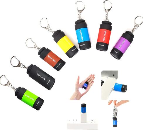 مصابيح يدوية صغيرة بسلسلة مفاتيح قابلة لإعادة الشحن عبر USB، مشاعل LED صغيرة ملونة للأطفال/الكبار للتخييم والمشي لمسافات طويلة، مصابيح جيب مقاومة للماء لحقيبة الظهر/الحزام، (3 عبوات) in Kuwait