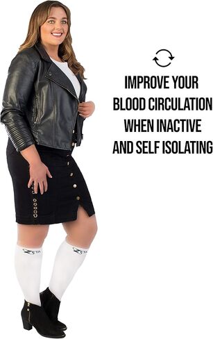 Plus Size Leg Sleeve Support Socks - Wide Compression, Women, Amazing Fit, 1 Pair in Saudi Arabia