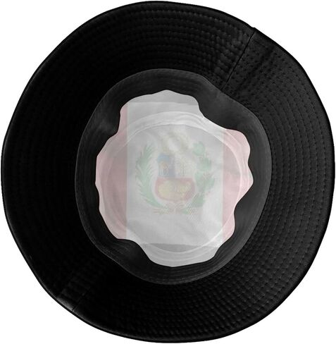 Peru Flag Bucket Hat Wide Brim Sun Protection Hat Boonie Hats Fishing Hiking Safari Outdoor Peruvian Hats for Men Women in Kuwait