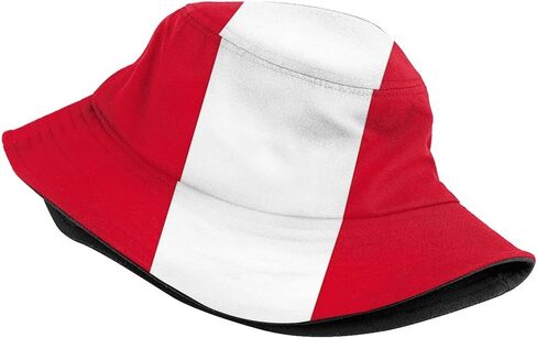 Peru Flag Bucket Hat Wide Brim Sun Protection Hat Boonie Hats Fishing Hiking Safari Outdoor Peruvian Hats for Men Women in Kuwait