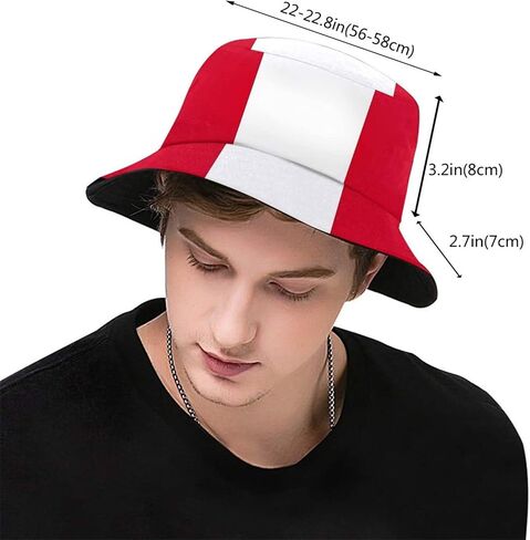 Peru Flag Bucket Hat Wide Brim Sun Protection Hat Boonie Hats Fishing Hiking Safari Outdoor Peruvian Hats for Men Women in Kuwait