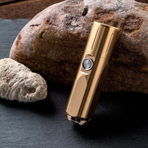 RovyVon Aurora A29 مصباح يدوي EDC نحاسي 1000 لومن عالي، مصباح يدوي بسلسلة مفاتيح قابلة لإعادة الشحن USB صغير مع ضوء القمر/الذاكرة 7 أوضاع، IP68، رائع للاستخدام اليومي/في الهواء الطلق/تقديم الهدايا in Saudi Arabia
