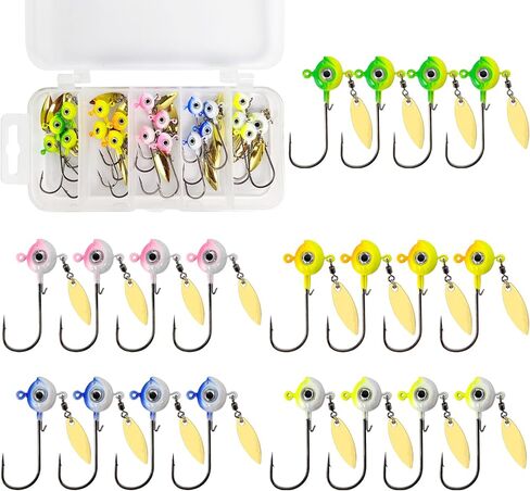 ZINC-TECH Crappie Jigs, Glow in Dark 3D Big Eyes Fishing Jig Head 1/8oz 1/16oz 1/32oz for Crappie Panfish Trout Perch Walleye in Saudi Arabia