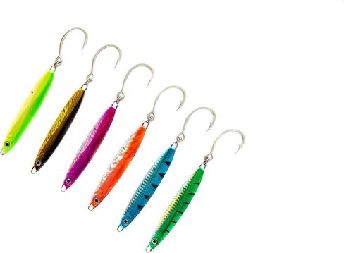 Palomar Fishing Surface Cast Jigs Crankbait 6 عبوات - الجيل التالي من الصب السريع Jerkbait Ocean Lure | خاتم المالك | خطاف ثلاثي من الفولاذ الكربوني MUSTAD | طلاء الجرافين |اختر اللون والوزن in Saudi Arabia