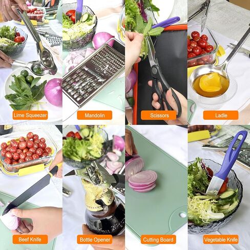 Camping Cooking Utensil Set 16 PCS Camp Kitchen Utensils Kit with Organizer Case Bag, Portable RV Camping Cooking Essentials Accessories for Cookouts Stainless Steel in Kuwait