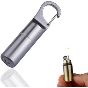 Creative Hook and Loop Mini Lighter, Cool Lighter, Refillable Kerosene Lighter, Portable Lighter, Retro Permanent Match Lighter, Unique Men's Gift, Candle Camping Lighter (No Kerosene) Gold