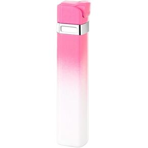 Soft Flame Lighter Wheel Flint Ignition Portable Slim Metal Cover Cool Pocket Lighters Refillable Butane Vintage Lighter Gift for Men Women (Pink+White)