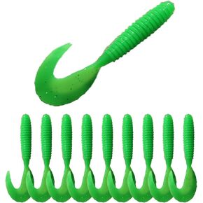 Grubs Soft Plastic Baits for Saltwater and Freshwater Fishing 10pcs, 2.7inch for Fishing Lures