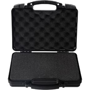 Pistol Case Hard Case with Foam, 12.2" x 9.8" x 3.15" TSA Approved Firearm Travel Case for Storage and Carrying