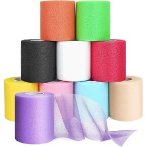 Prewrap Athletic Tape,2.75 Inches X 12 Yards 10 Roll Pre wrap Headbands for Hair Soccer,Foam Underwrap Sports Wrap for Ankles Wrists Hands Knees Elbows