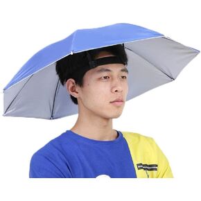 Hat Umbrella Fishing Umbrella 65cm Sunscreen Windproof Head-Mounted Umbrella Top Folding Hat Umbrella