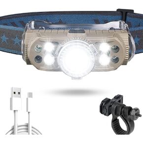 LETOUR 1000 Lumen مصباح أمامي قابل لإعادة الشحن، مصابيح أمامية متعددة الوظائف/أضواء ركوب الدراجات/أضواء عمل مغناطيسية 3 في 1 مصباح يدوي 90 درجة قابل للتعديل مقاوم للماء مع حامل قضيب ومشي لمسافات طويلة للتخييم الخلفي المغناطيسي
