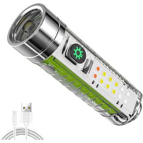 Zoomable Small Flashlight Powerful - 1500mAh 3000 Lumens Rechargeable Flashlights with 8 Light Modes, Waterproof Magnetic Handheld Flashlights for Emergencies, Camping, Hiking