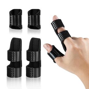 4 Pcs Trigger Finger Splints, Trigger Thumb Brace, Finger Support Brace Finger Stabilizer for Broken Fingers Straightening Arthritis Knuckle Immobilization, for Thumb/Middle/Ring/Index/Pinky Finger