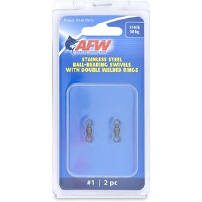 American Fishing Wire Stainless Steel Ball Bearing Swivels with Double Welded Rings