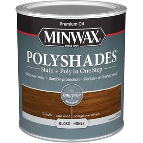 Minwax PolyShades Wood Stain + Polyurethane Finish – Quart, Honey, Gloss
