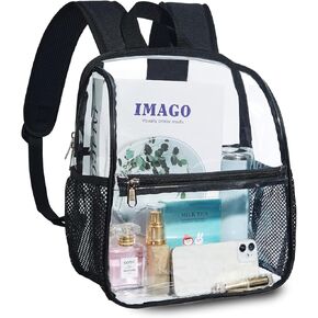 حقيبة ظهر شفافة معتمدة من الاستاد، حقيبة ظهر صغيرة شفافة مع أشرطة قابلة للتعديل، حقيبة ظهر شفافة للملعب، والحفلات الموسيقية، والرياضة، والعمل، والأمن in Kuwait