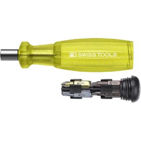 PB Swiss Tools Insider 1 - Universal 1/4" bit holder with 10 PrecisionBits in the handle - Yellow