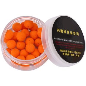 Carp Fishing Lure, 30Pcs/Box 10/12mm Smell Carp Fishing Bait Boilies Soft Bait Boilies Fishing Bait Artificial Floating Ball Beads Feeder(Orange 12mm)