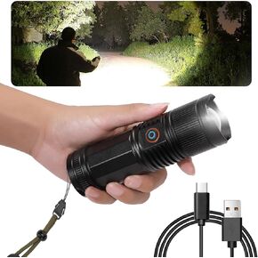 CAMEL CROWN Rechargeable Flashlights High Lumens 90000 Lumen LED Flashlights with 5 Modes IPX7 Waterproof Zoomable Tactical High Powered Flash Light for Home Outdoor