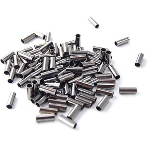 Single Barrel Crimp Sleeves 100pcs Copper Crimping Loop Sleeve Fishing Line Tube Connectors Fishing Tackle Kit