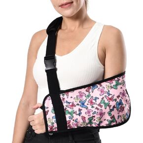 حبال ذراع الفراشة للنساء حبال السيدات الملونة العصرية حبال الشباب الأنيقة الكبار دعامة دعم منع الحركة للكتف والكوع وإصابة المعصم الأيمن الأيسر (فراشة، البالغين L) in Kuwait