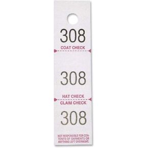 Sparco 3-Part Coat Check Tickets