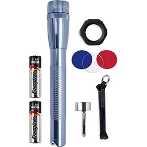 مصباح يدوي MagLite Mini LED - فائق السطوع 127 لومن، شعاع قابل للتعديل، مقاوم للماء IPX4، مقاوم للصدمات، وضعين للطاقة، يتضمن بطاريتين قلويتين AA ممتازتين - (حزمة كومبو، أسود)